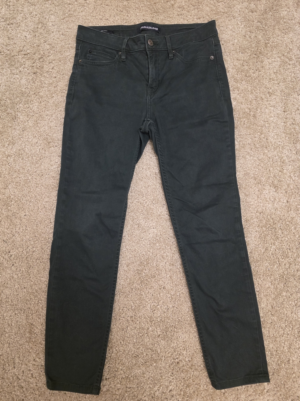Calvin Klein Jeans Ankle Skinny Olive Green Sz 4